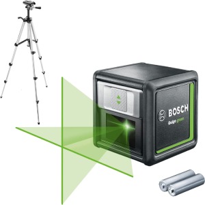 Bosch nivel láser verde de líneas cruzadas Quigo verde con trípode